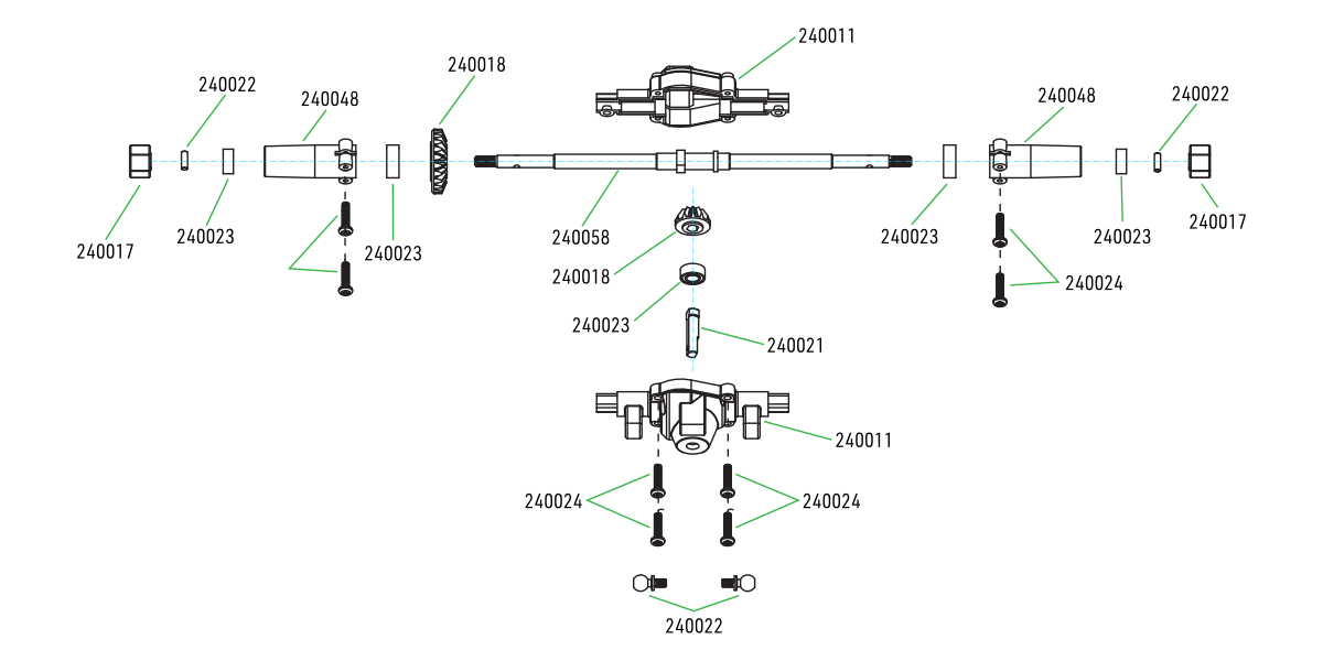 GRE-18 - Exploded rear axle