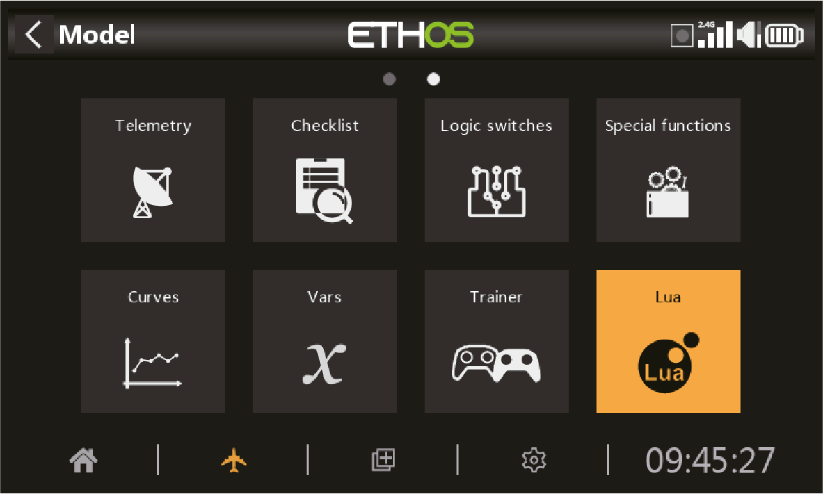 Otvorenie Lua Tasks v ETHOS